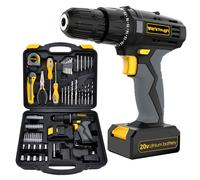 Werktough 77PCS 18/20V Cordless Drill Screwdriver Tool Kit Set in Toolbox Storage Case Tool Kit for Men and Home Repair Father Day Gift Box Combo Kit