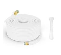 Werkybay 60 m CAT 7 Patch Cable, Network Cable, 10 Gigabit 600 MHz Highspeed LAN Cable & RJ45 Ethernet Cable (White Waterproof S/FTP), for Router, Modem, PC, Switch, Patch Panel, Server etc. + 25