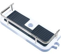 Werkzeyt ZYT330596 Shower Shelf - 323 x 120 mm Shelf - with Protective Border & Drainer - Integrated Hand Shower Holder - Made of ABS Plastic - White & Chrome-Plated/Bathroom Shelf/Bathroom Shelf