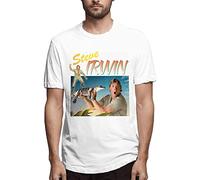 WERLONG95 Steve Irwin Men's Comfortable Short Sleeve Shirts Crew Neck Personality Fashion T-Shirt Black (3X-Large)