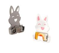 Werncy 2 Pack Wall Mounted Glasses Storage Box, Cute Rabbit Sunglasses Holder, Glasses Storage Box for Bedroom, Bathroom, Gray Rabbi+white Rabbit, One Size