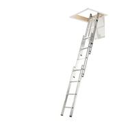 Werner 3-Section Aluminium Loft Ladder & Handrail 2.13M-3M