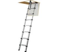 YOUNGMAN 301000 Telescopic Loft Ladder Aluminium 2.6 Metres / 8.53 Feet, Silver, 86 x 48 x 12 cm