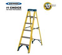 Fibreglass Step Ladder, Electricians Heavy-Duty By Werner 6 Tread 2.59m EN131