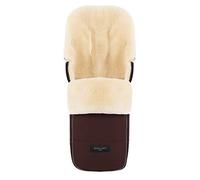 WERNER CHRIST BABY FLIMS Lambskin Footmuff - Warm Buggy, Pram Footmuff (Children from 6 to 36 Months) Made of Medical Fur, Universal with Long Slots in Chocolate (Brown)