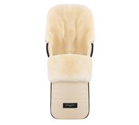 Werner CHRIST Baby Lambskin Footmuff FLIMS - Warm Buggy, Pram Footmuff (Children from 6 to 36 Months) Made of Medical Fur, Universal with Long Slits in Cloud (Beige)