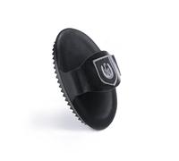 Werner Christ Horse Rubber Curry Comb (2 in 1) for Horse and Lambskin Products, Care Curry Comb Made of Durable Plastic in Black
