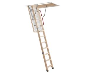 Werner Eco S Line 3 Section Timber Loft Ladder with Hatch 2.9mtr