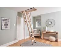 Werner Eco S Line 3 Section Timber Loft Ladder with Hatch 2.9mtr