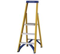 Werner Fibreglass Platform Stepladder 3 Tread