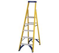 Werner Fibreglass Platform Stepladder Trade 5 Tread