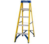 Werner Fibreglass Swingback Stepladder Trade 5 Tread