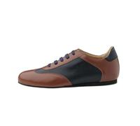 Werner Kern Positano Mens Leather Dance Trainers Blue Brown 1.5cm Wedge Sole Made in Italy, Blue Brown, 8.5 UK