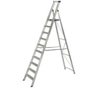 Werner 7151018 MasterTrade Platform Stepladder 10 Tread, Silver, One Size