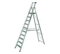 Werner 7151018 MasterTrade Platform Stepladder 10 Tread, Silver, One Size