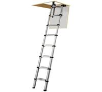 YOUNGMAN 301000 Telescopic Loft Ladder Aluminium 2.6 Metres / 8.53 Feet, Silver, 86 x 48 x 12 cm