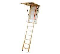 Werner Eco S Line 3 Section Timber Loft Ladder with Hatch 2.9mtr
