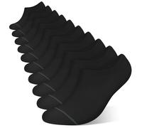 wernies No Show Socks Men 10 Pairs Low Cut Socks Thin Casual Invisible Socks with Non Slip Grips, Black(10 Pairs), 11-13