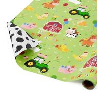 WERNNSAI 1 Roll Farm Animal Wrapping Paper 43cm x 5m Farm Gift Wrap