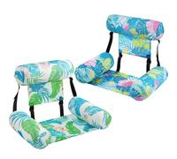 WERNNSAI 2 Pack Pool Chair Float for Adult, Heavy Duty Inflatable Pool Float Water Hammock Adjustable Fabric Floating Pool Lounge Chair for Swimming Pool Party Beach Lake Summer