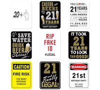 WERNNSAI 21st Birthday Party Decorations - 9PCS 21 Years Old Party Banner Sign Funny 21st Party Banner Centerpieces for Her Him 21st Birthday Supplies Door Wall Windows Picture Props