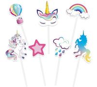 WERNNSAI 35 PCS Unicorn Cupcake Toppers - Rainbow Unicorn Birthday Party Cake Decorations for Girls Kids Unicorn Cake Topper Cake Tropper Unicorn Cake Decors Baby Shower Birthday Party Supplies