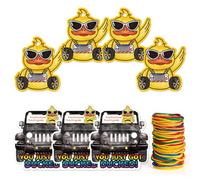 WERNNSAI 60 Pcs Duck Jeep Tags Duck Ducking Game Card - You JUST GOT DUCKED Jeep Tags Duck Tag Kits with Round Hole for Jeep Car SUV