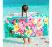 WERNNSAI Axolotl Microfibre Beach Towel for Kids, 76 x 150cm Bath Towel