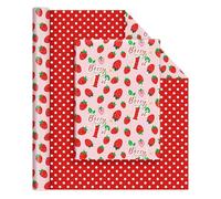 WERNNSAI Berry First Birthday Wrap Paper Pink Strawberry Gift Wrap Paper | 1 Roll 43cm x 10m Girls Sweet One Birthday Packing Supply Baby Shower Party Supplies Berry Sweet Design