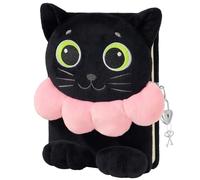 WERNNSAI Cat Secret Diary for Girls, Fluffy Kids Diary with Lock and Key, A5 Lined Notebook for Writing Drawing Christmas Birthday Gift for Girls Ages 5-10