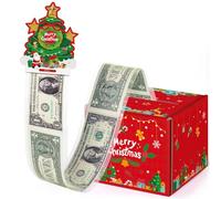 WERNNSAI Christmas Money Box for Cash Gift - Surprise Christmas Tree Gift Box Money Pull Out Card and 50 Pcs Transparent Bags Money Surprise Boxes Fun Way to Give Cash as A Gift