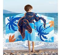 WERNNSAI Dinosaur Beach Towel Kids Boys - 76 x 150 cm Quick-Drying Sand-Free Swimming Towels for Boys Ultra Absorbent Super Soft Beach Blanket Camping Travel Towels