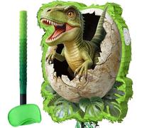 WERNNSAI Dinosaur Egg Pinata - Realistic Hatching Dino Party Decorations with Stick and Blindfold for Dinosaur Birthday Jurassic T-rex Theme Party Supplies