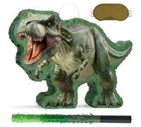 WERNNSAI Dinosaur Pinata - Dino Birthday Pinata Decoration Boys Children Tyrannosaurus Rex Piñata with Blindfold Rod Dinosaur Birthday Party Decoration Funny Children's Birthday Carnival Games