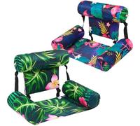 WERNNSAI Fabric Pool Float Chair for Adult - 2 Pack Inflatable Pool Float Water Hammock Adjustable Floating Pool Lounge Chair for Swimming Summer Water Party (Flamingos & Green Plants)