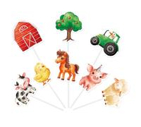 WERNNSAI Farm Animal Cupcake Toppers - 40 PCS Farm Party Cake Toppers for Kids Farm Animal Birthday Decoration Supplies Cupcake Pick Dessert Decorations Farm Theme Baby Shower Party Supplies