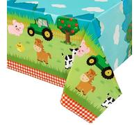 WERNNSAI Farm Animal Party Tablecloth - 1 Pack 137 x 274 cm Farm Birthday Decorations Kids Table Cover Farm Party Supplies Picnic Baby Shower Tablecloth Kids Boys Girls Birthday Decorations