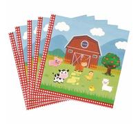 WERNNSAI Farm Party Napkin Decorations - 50PCS Farm Animals Birthday Paper Napkins Disposable Barnyard Farm Party Decoration Supplies for Kids Baby Shower Farm Animal Party Picnic