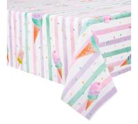 WERNNSAI Ice Cream Party Table Cover - 2PCS Ice Cream Rectangular Tablecloth Summer Popsicle Party Supplies Kids Girls Birthday Baby Shower Pool Party Decorations 137 x274 cm