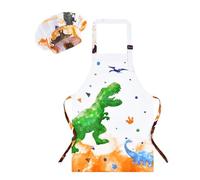 WERNNSAI Kids Aprons and Chef Hat Set Boys Art Aprons Set Child Painting Art Smock Cooking Gardening Painting Smock with Pocket Paint Smock Child Artist Costume Chef Costume Kids Chef Outfit Dinosaur