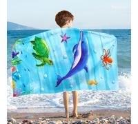 WERNNSAI Kids Beach Towel for Boys - 76 x 150cm Ocean Sand Free Swim Towels for Boys Bath Pool Camping Travel Towel Quick Dry Ultra Absorbent Super Soft Beach Blanket Bath Shower Towel