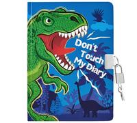 WERNNSAI Kids Diary for Boys Dinosaur Journal - Kids Luminous Journal Travel Diary, School A5 Lined Memos Writing Drawing Notepad with Lock and Keys, Dinosaur Notebook Birthday Gift
