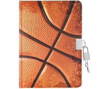 WERNNSAI Kids Diary for Boys Sport Journal - Kids Luminous Journal Travel Diary, School A5 Lined Memos Writing Drawing Notepad with Lock and Keys, Basketball Notebook Birthday Gift