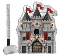 WERNNSAI Medieval Castle Pinata Knight Party Decorations with Blindfold Bat