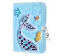 WERNNSAI Mermaid Diary for Girls with Lock, Mermaid Gift for 6 7 8 9 10-12 Years Old Girls, Kids Secret Diary Journal Notebook, Writing Plush Journal Christmas Birthday Gift for Girls Kids