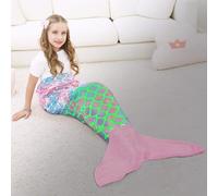 WERNNSAI Mermaid Tail Blanket Glow in the Dark Soft Flannel Throw