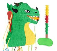 WERNNSAI Mini Dragon Pinata - Dinosaur Pinata with Blindfold and Bat for Boys Kids Dungeon Dragons Birthday Party Decoration Supplies Party Game