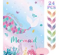 WERNNSAI Pin the Tail on the Mermaid Party Supplies