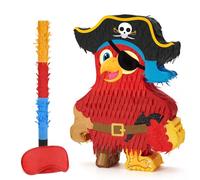WERNNSAI Pirate Pinata Pirate Captain Pinata with Blindfold and Bat | Caribbean Pirate Birthday Party Decoration Supplies Adventure Party Decor Celebration