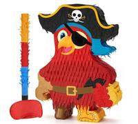 WERNNSAI Pirate Pinata - Pirate Pinata Birthday Decoration Boy Children Pirate Pinata with Stick Blindfold Pirate Adventure Game Birthday Party Decorations